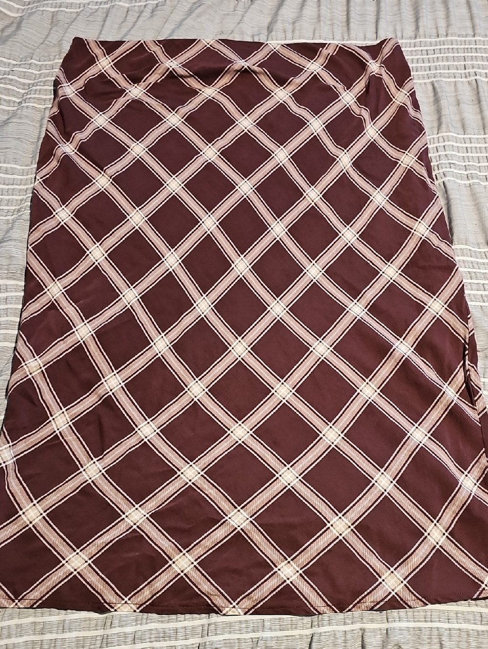 torrid Burgundy and Cream Plaid Skirt